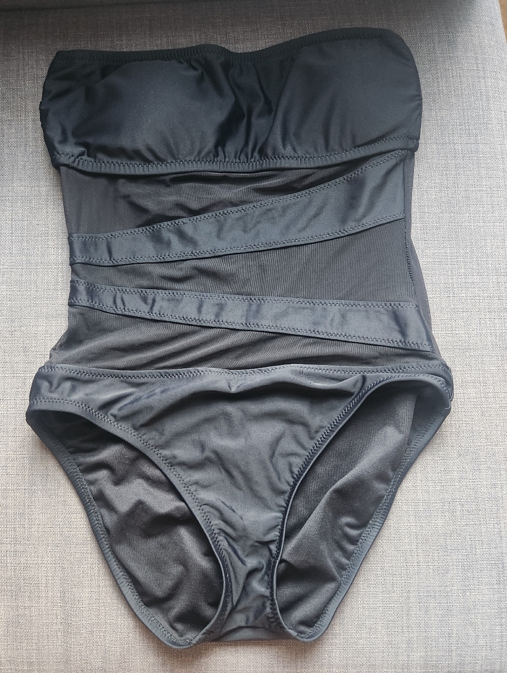 Mossimo Black Strapless One-Piece Swimsuit